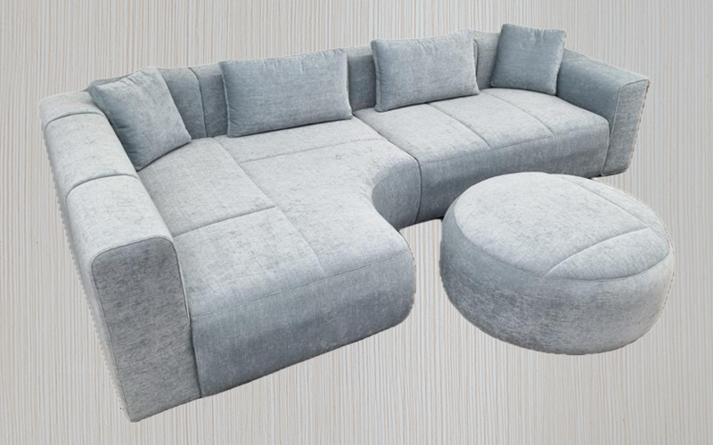 Scandi Minimalist Açılır Sandıklı Kumaş Kanepe ve Berjer Seti - Gri Bej Tonları